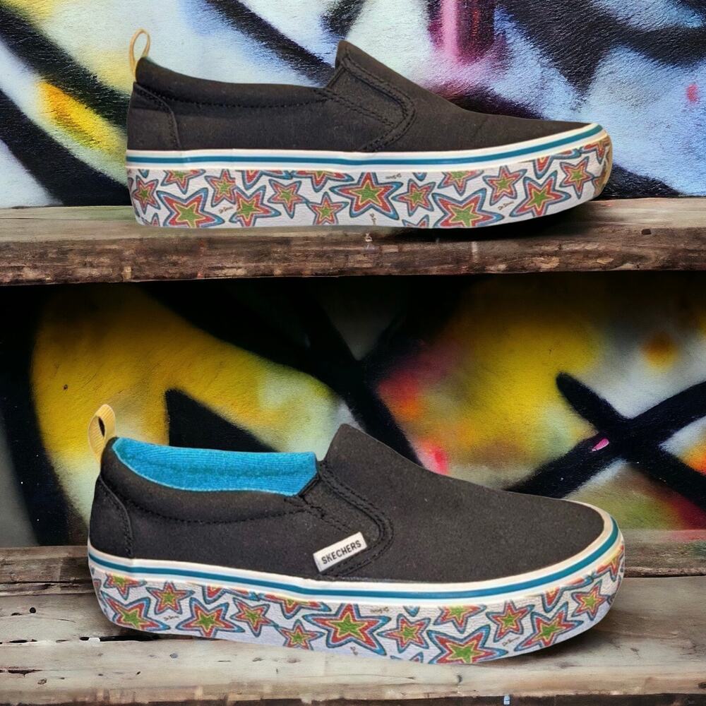 Skechers Dr. Seuss Black Slip-On Sneakers with Star Pattern
